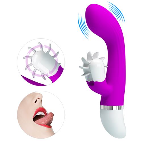 VIBRADOR SHEILA LENGUA ROTADORA SILICONA