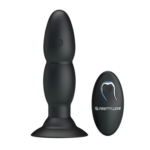 VIBRADOR ROTADOR ANAL CONTROL REMOTO SILICONA RECARGABLE 13CM X 3,5CM