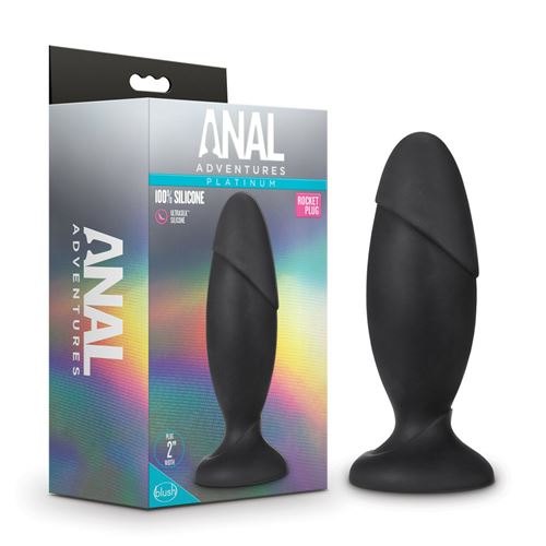 ANAL ADVENTURES PLATINUM - SILICONE ROCKET PLUG - BLACK