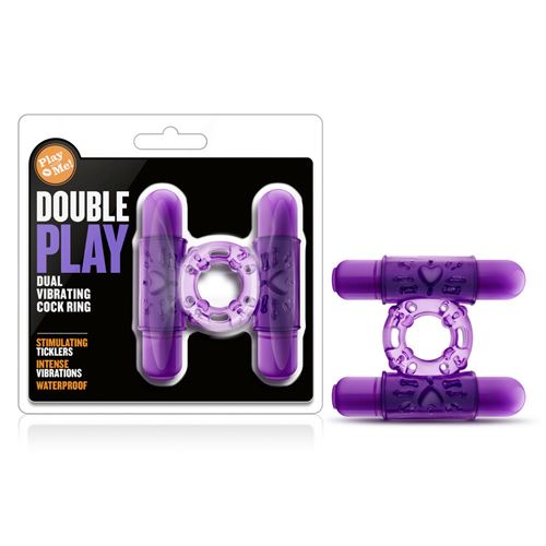 PLAY WITH ME - DOUBLE PLAY - DUAL VIBRATING COCK RING - PURPLE