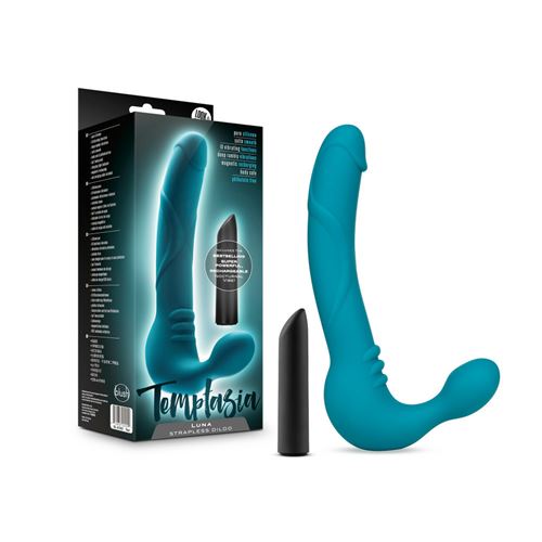 TEMPTASIA - LUNA - STRAPLESS SILICONE DILDO - TEAL