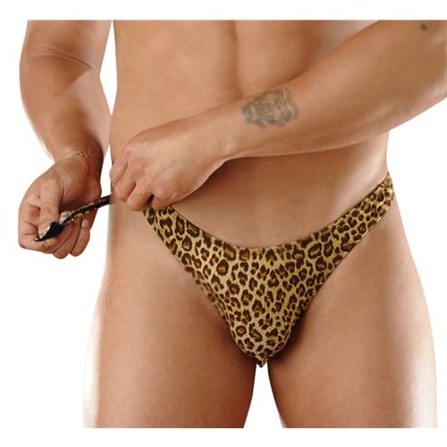 TANGA LESS ANIMAL PRINT C/VELCRO TALLE:U COLOR:LEOPARDO