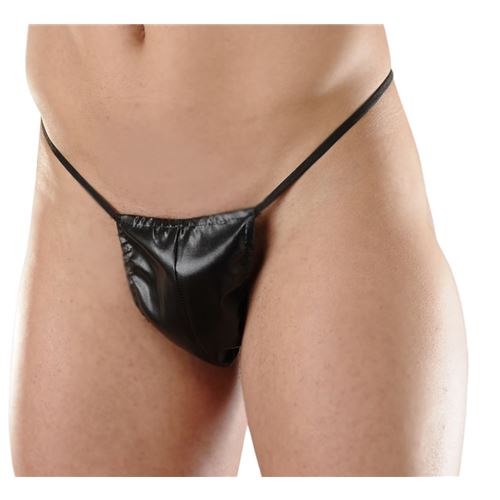 ZUNGA G-STRING ECO CUERO TALLE:U COLOR:NEGRO