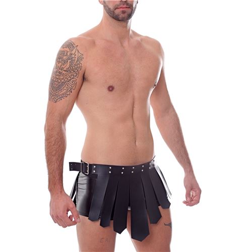 FALDA GLADIATOR - ECO-CUERO NEGRO