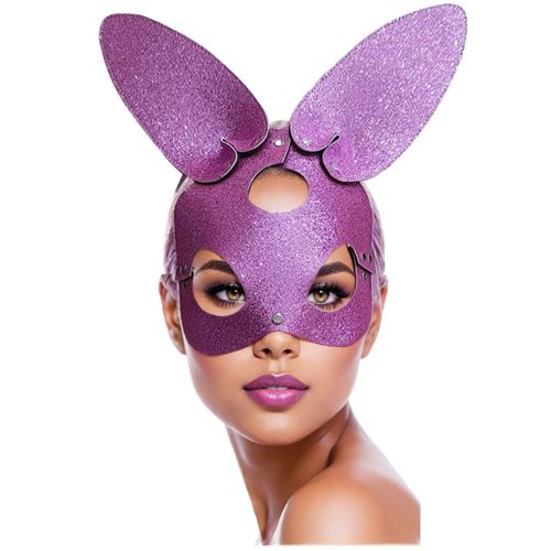 MASCARA CONEJO GLITTER ROSA