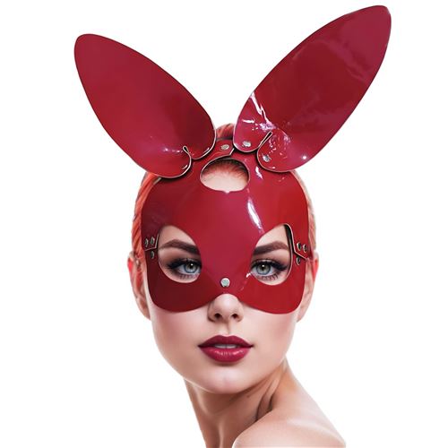 MASCARA CONEJO CHAROL ROJO