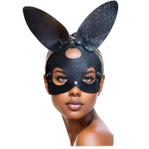 MASCARA CONEJO GLITTER NEGRO
