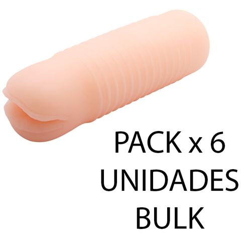PACK PROMO X6 - MASTURBADOR SUAVE VAGINA 15CM X 5CM - BULK - BM-009099