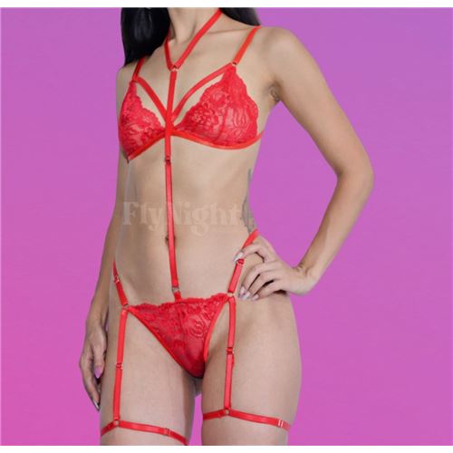 CONJUNTO ROPA INTERIOR SCARLETT TALLE 1 COLOR ROJO