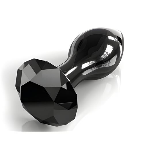 GLASS ANAL PLUG  DARK OBSIDIAN