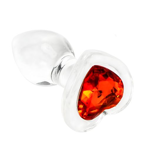 GLASS ANAL PLUG  ROSSO CUORE SMALL