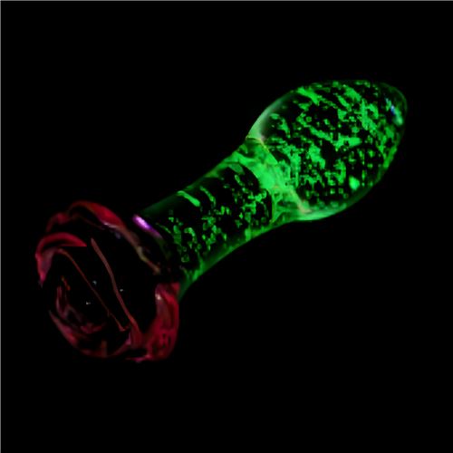 GLASS ANAL PLUG GLOW IN THE DARK  PHANTOM ROSE