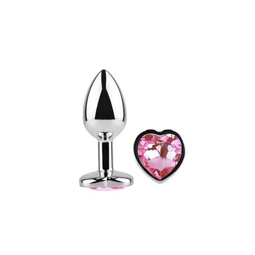 ANAL PLUG HEART LOVE METAL SMALL PINK