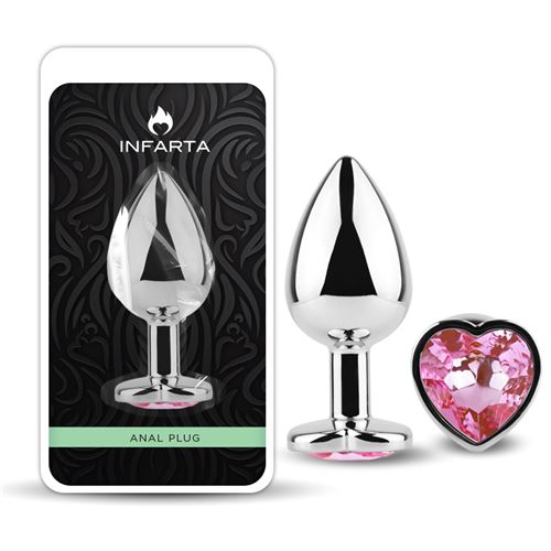 ANAL PLUG HEART LOVE METAL LARGE PINK