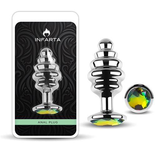 ANAL PLUG LUNA METAL MEDIUM RAINBOW