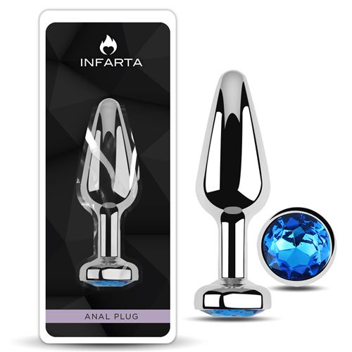 ANAL PLUG TITAN METAL SMALL BLUE DARK