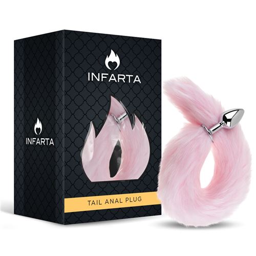 ANAL PLUG TAIL METAL SMALL PINK