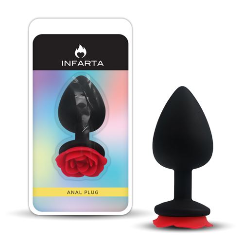 ANAL PLUG FLOWER SILICONE SMALL RED