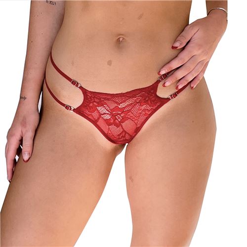 LESS DE PUNTILLA CON DOBLE TIRA ROJO