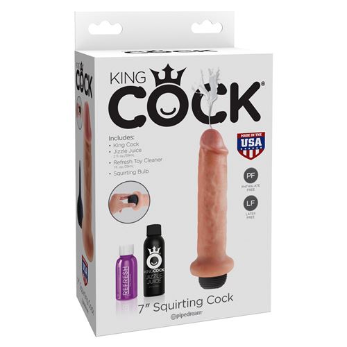 KING COCK SQUIRTING DILDO KIT FLESH 18CM