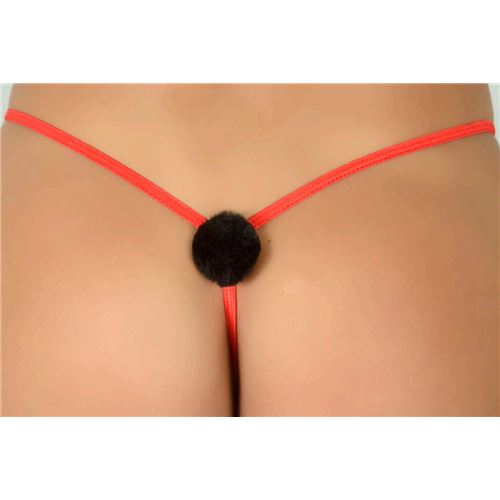 TANGA PONPON TALLE UNICO NEGRO