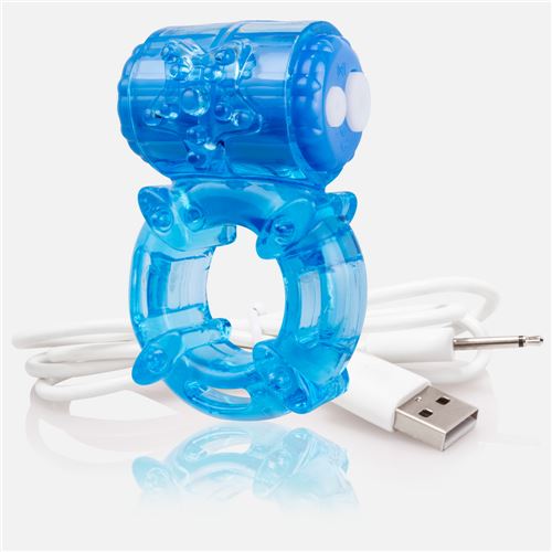 ANILLO VIBRADOR RECARGABLE USB CHARGED BIG O AZUL